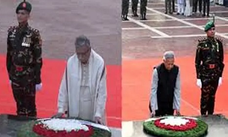 শহীদ বুদ্ধিজীবী স্মৃতিসৌধে রাষ্ট্রপতি ও প্রধান উপদেষ্টার শ্রদ্ধা