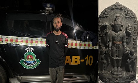 ফরিদপুরে কোটি টাকা মূল্যের দুর্লভ কষ্টিপাথর সদৃশ মূর্তি উদ্ধার, গ্রেপ্তার ১