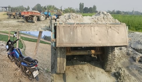 সোনাতলায় অবৈধ বালুর পয়েন্টে প্রসাশনের হানা