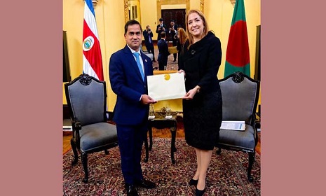 রাষ্ট্রদূত মুশফিকুল ফজল আনসারীর কোস্টারিকায় পরিচয়পত্র পেশ
