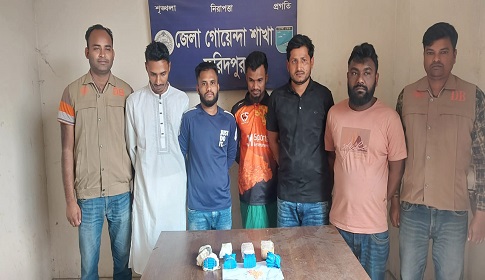 ফরিদপুরে ডিবির অভিযানে ইয়াবাসহ গ্রেপ্তার ৫