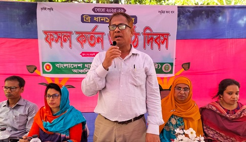 গোপালগঞ্জে ব্রি ১০৮ ধানের ফসল কর্তন ও মাঠ দিবস