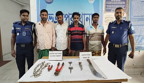 টাঙ্গাইলে ডাকাতির প্রস্তুতিকালে ৪ ডাকাত গ্রেপ্তার 