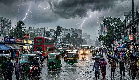 ঢাকাসহ ৮ বিভাগে ১০ দিন ঝড়-বৃষ্টির আভাস