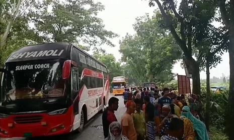 দিনাজপুরে পিকআপ ভ্যানের ধাক্কায় মোটরসাইকেল আরোহী মা-ছেলে নিহত, আহত বাবা