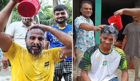 গোপালগঞ্জে দুধ দিয়ে গোসল করে ব্রাজিল ছেড়ে আর্জেন্টিনার সমর্থক