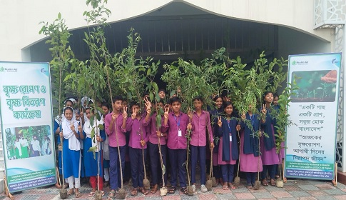 আন্তর্জাতিক তহবিলের অপেক্ষা না করে সাতক্ষীরায় শিক্ষার্থীদের ৫ হাজার বৃক্ষরোপণ