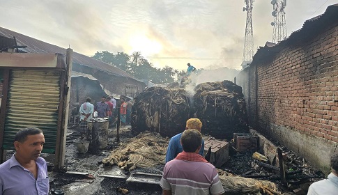 বালিয়াকান্দিতে গভীর রাতে ভয়াবহ আগুন, পুড়লো পাট-মুদিখানা-ফার্মেসি