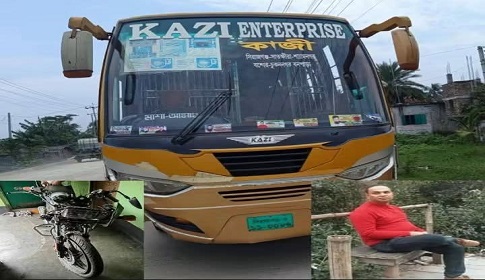 দেবহাটায় বাস-মোটরসাইকেলের মুখোমুখি সংঘর্ষে নিহত ১