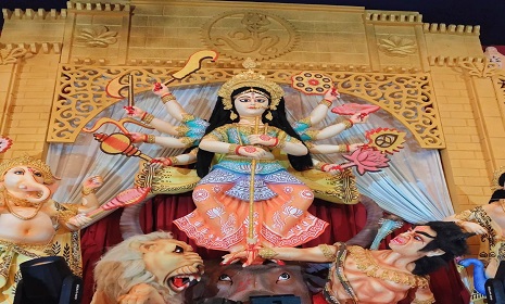 কাপ্তাইয়ে শারদীয় দুর্গোৎসব শুরু, ৯ মণ্ডপে কঠোর নিরাপত্তা