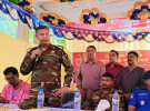 কাপ্তাই জোন অধিনায়ক কাপ্তাইয়ে পুজা মন্ডপ পরিদর্শন