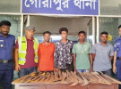 গৌরীপুরে যৌথ বাহিনীর অভিযানে ৪০টি রামদাসহ গ্রেপ্তার ৪
