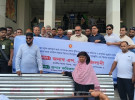 টুঙ্গিপাড়ায় দুর্যোগে ক্ষতিগ্রস্ত ৬০ পরিবার পেল ঢেউটিন ও চেক