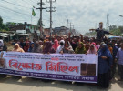 গাজী নজরুল ইসলাম এমপির ফাঁসির দাবিতে শ্যামনগরে বিক্ষোভ মিছিল 