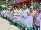 নোয়াখালী শহরে যানজট নিরসনের দাবিতে মানববন্ধন 