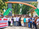 বড়পুকুরিয়া কয়লা খনিতে স্থায়ী নিয়োগের দাবিতে মানববন্ধন সমাবেশ