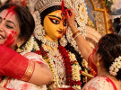 আরাধনা শেষে দেবী দুর্গার বিদায়