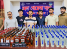 আমদানিনিষিদ্ধ ২১৭ বোতল ভারতীয় মদ উদ্ধার, গ্রেফতার ৫