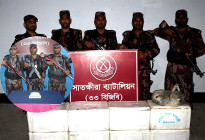 সাতক্ষীরায় ৫ কোটি টাকার ভারতীয় মাদক ও চোরাচালান পণ্য জব্দ