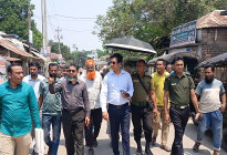 সালথায় স্বপ্নের সেতুর স্থান পরিদর্শনে নির্বাহী প্রকৌশলী ও উপজেলা নির্বাহী অফিসার