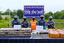 শ্যামনগরে ফেন্সিডিল ও বিপুল পরিমাণ ভারতীয় ঔষধ জব্দ