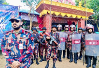 কাপ্তাইয়ে দুর্গাপূজায় ৪১ বিজিবির কড়া নিরাপত্তা, ৭টি মণ্ডপ পরিদর্শন করলেন অধিনায়ক