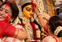 আরাধনা শেষে দেবী দুর্গার বিদায়