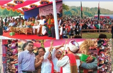 কাপ্তাইয়ে দীপেন দেওয়ানের প্রথম জনসভায় মানুষের উপচে পড়া ভিড়