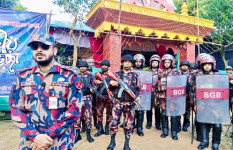 কাপ্তাইয়ে দুর্গাপূজায় ৪১ বিজিবির কড়া নিরাপত্তা, ৭টি মণ্ডপ পরিদর্শন করলেন অধিনায়ক