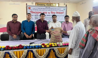 সালথায় বিনামুল্যে ধানের বীজ, সার ও নারিকেল চারা বিতরণ