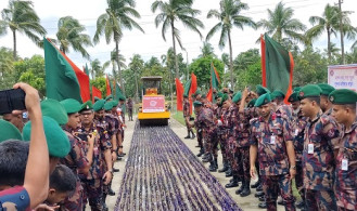 শ্যামনগরে নীলডুমুর ১৭ বিজিবি কতৃক আটককৃত মাদকদ্রব্য ধ্বংস