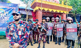 কাপ্তাইয়ে দুর্গাপূজায় ৪১ বিজিবির কড়া নিরাপত্তা, ৭টি মণ্ডপ পরিদর্শন করলেন অধিনায়ক