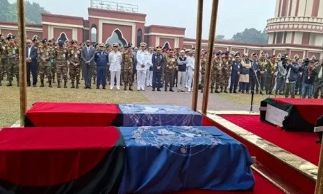 সুদানে নিহত ৬ শান্তিরক্ষীর জানাজা সম্পন্ন