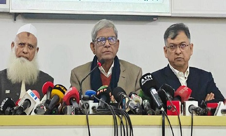 চার আসনে খেজুর গাছে ভোট চাইলেন মির্জা ফখরুল