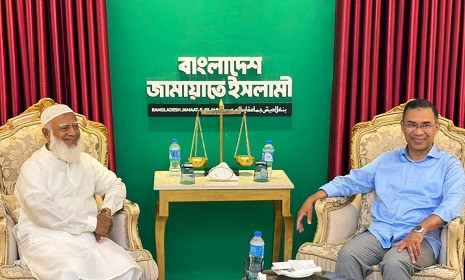 তারেক রহমানকে ‘ভবিষ্যৎ প্রধানমন্ত্রী’ হিসেবে অগ্রিম অভিনন্দন জামায়াত আমিরের