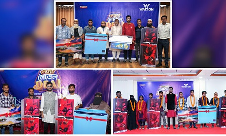 আরো ২৭ ক্রেতার হাতে ওয়ালটন পণ্য কিনে পাওয়া উপহার হস্তান্তর