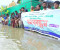 নোয়াখালীতে হাঁটু পানিতে দাঁড়িয়ে সড়ক সংস্কারের দাবিতে মানববন্ধন