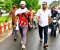 মাথায় কাফনের কাপড়, হাতে অস্ত্র নিয়ে সাবেক ছাত্রদল নেতার মহড়া